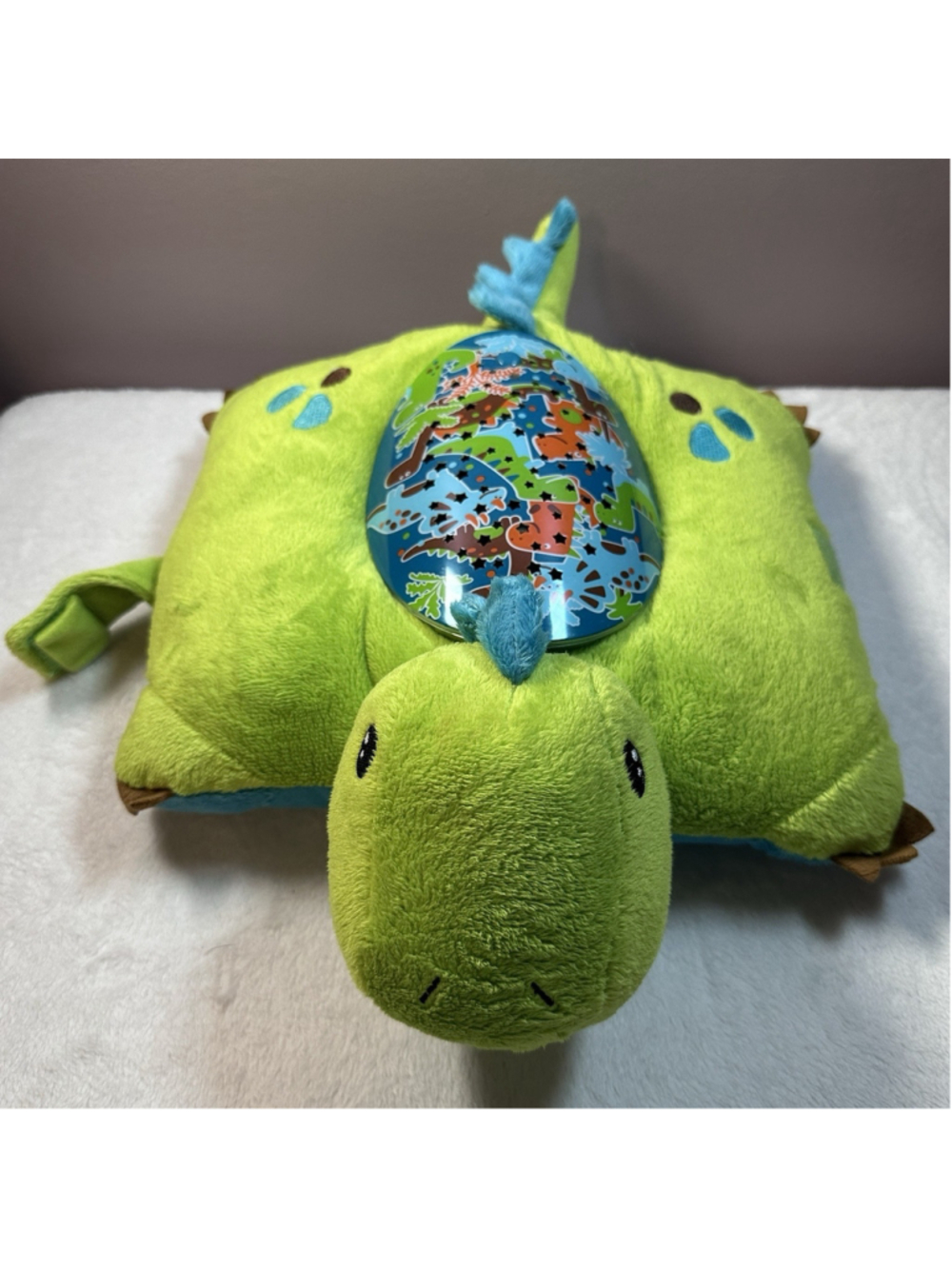 Pillow Pets Dinosaur Sleeptime Stars Plush Night Light Green Toy Working